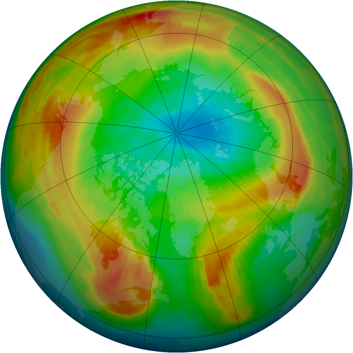 Arctic ozone map for 16 March 1997